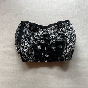 free size black bandanna bandeau